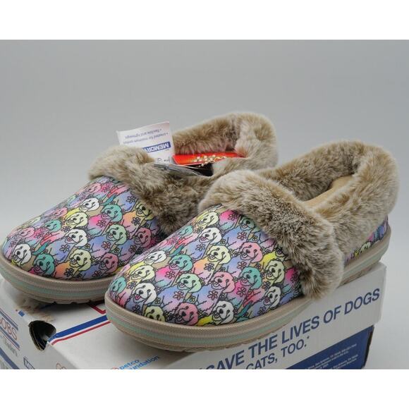 Skechers Shoes - NEW Skechers Bobs  Too Cozy Doodles Dogs Slippers Indoor Outdoor Women's 6 Wide